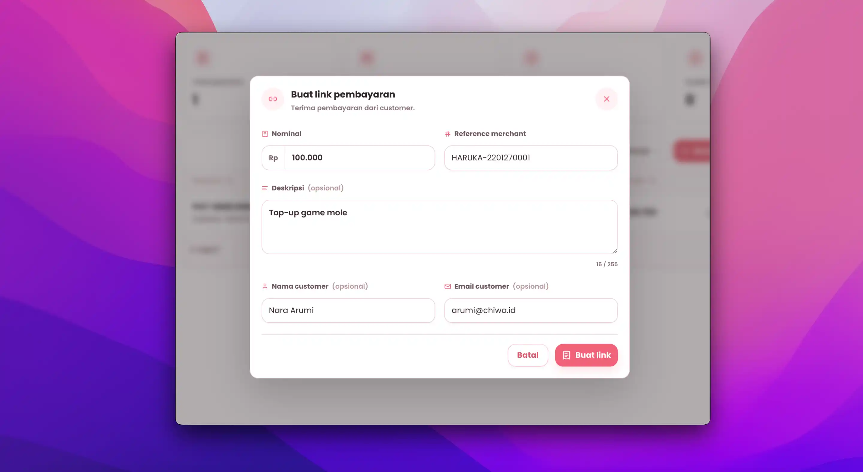 Payment link merchant